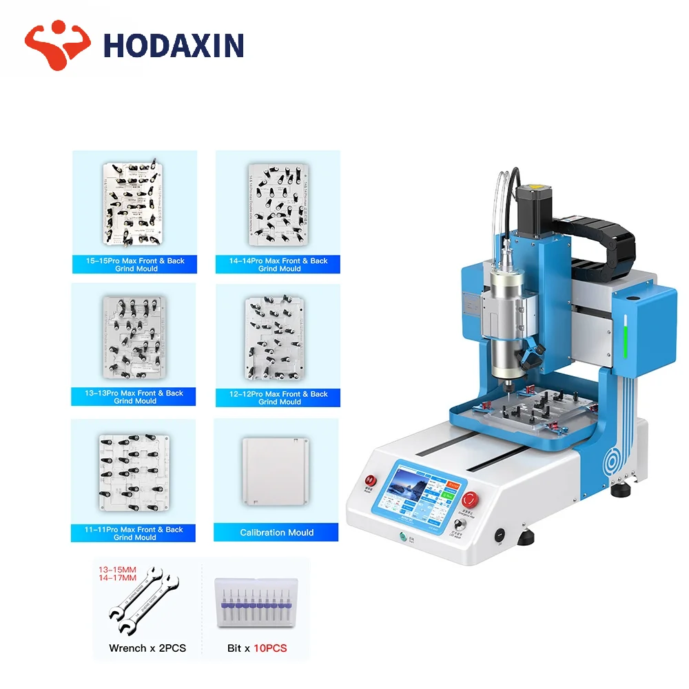 JC EM03 CNC Motherboard Chip Machine + 6 Pcs for 11-15 Front & Back Grind Mould for 6-17 Pro Max Phone Repair Machine