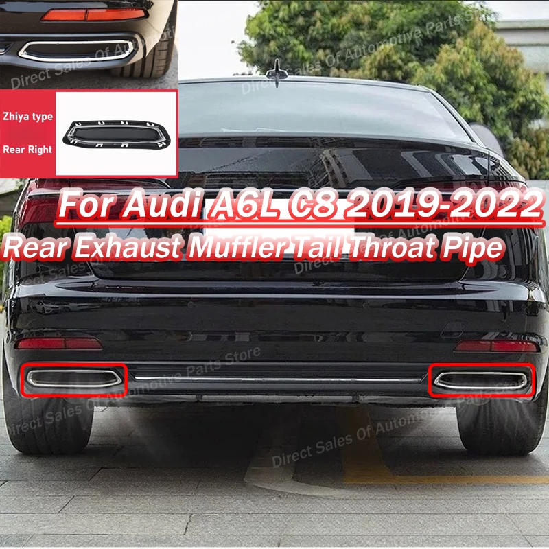 

Для Audi A6L C8 2019-2022: Накладка на выхлопную трубу, декоративная накладка на глушитель, аксессуары для модификации экстерьера, замена
