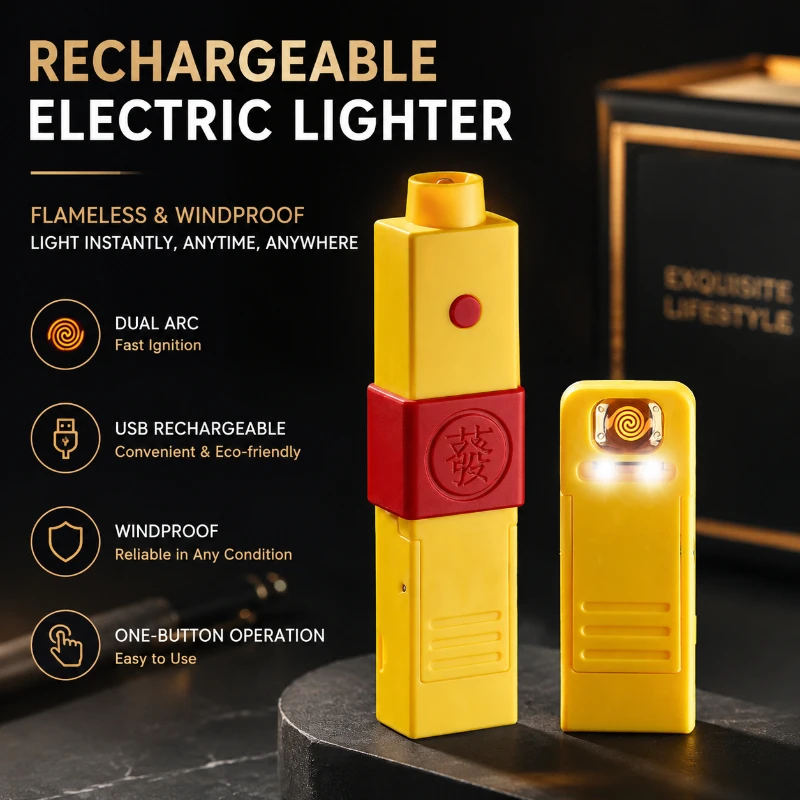 Creative Safety Remote Control Ignition USB Rechargeable Lighter Tungsten Wire Windproof Remote Control Ignition Within 15meters