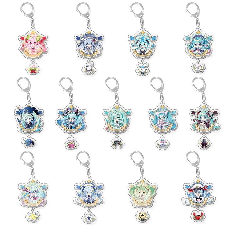 

Anime Cartoon Hatsune Miku Acrylic Pendant Creative New Cherry Blossom Series Schoolbag Car Key Chain Pendant Gift for Girls