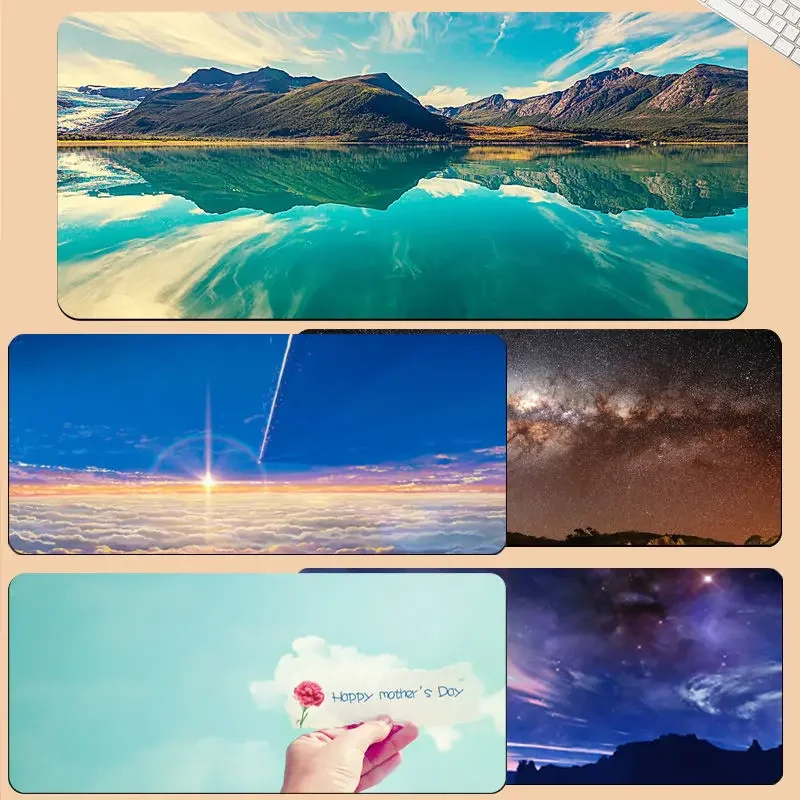 Large Landscape Art Big Mouse Pad Xl Gaming Mousepad Desk Mat Laptop Keyboard Mats Locking Edge Game Mausepad Deskmat Cute