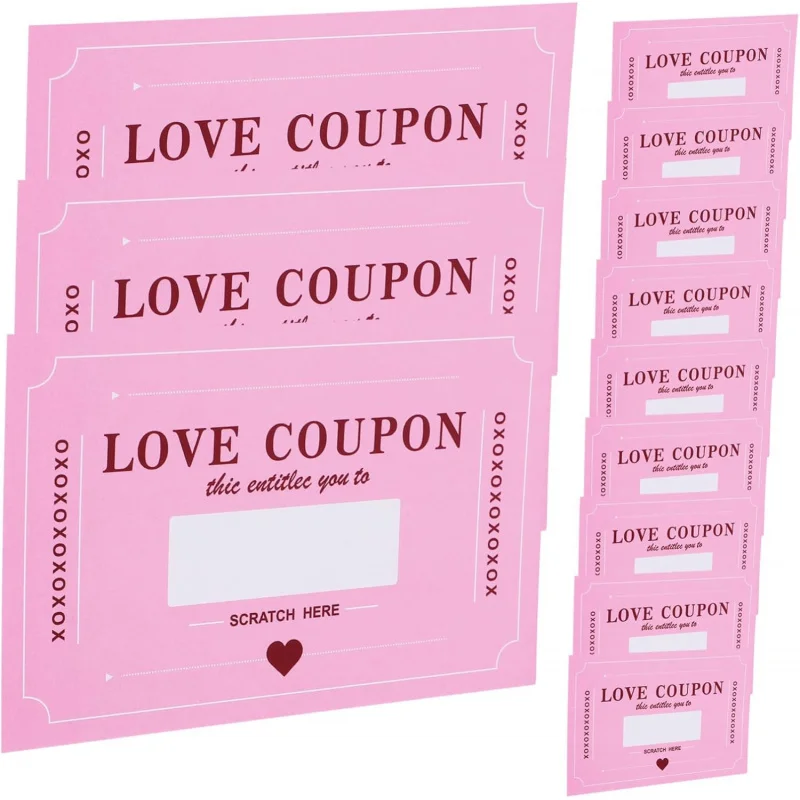 20 hojas de tarjetas de cupones para rascar para parejas, juego romántico de fecha nocturna con desafíos únicos y actividades divertidas