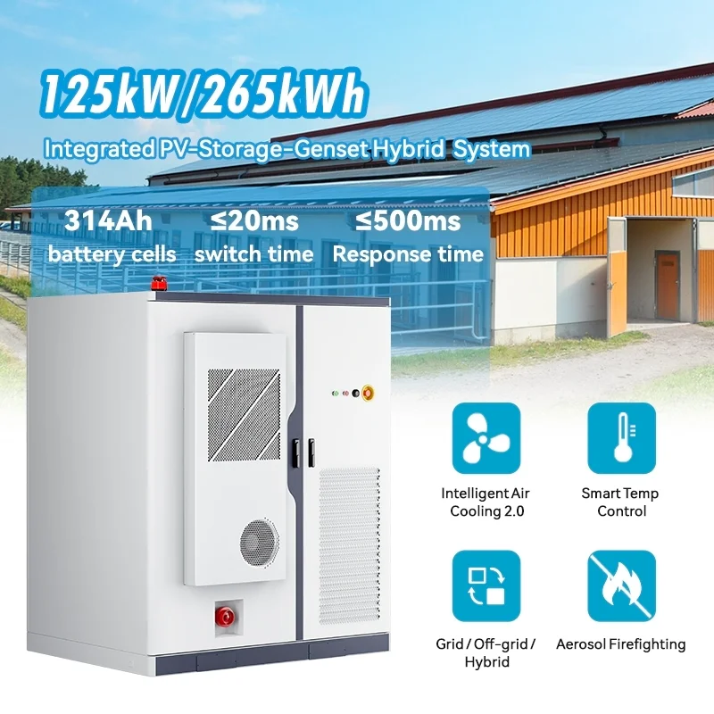 بطارية Nuovolt Lifepo4 125Kw 200Kwh 265kwh خزانة تخزين الطاقة الصناعية والتجارية نظام البطارية الشمسية عالي الجهد #3