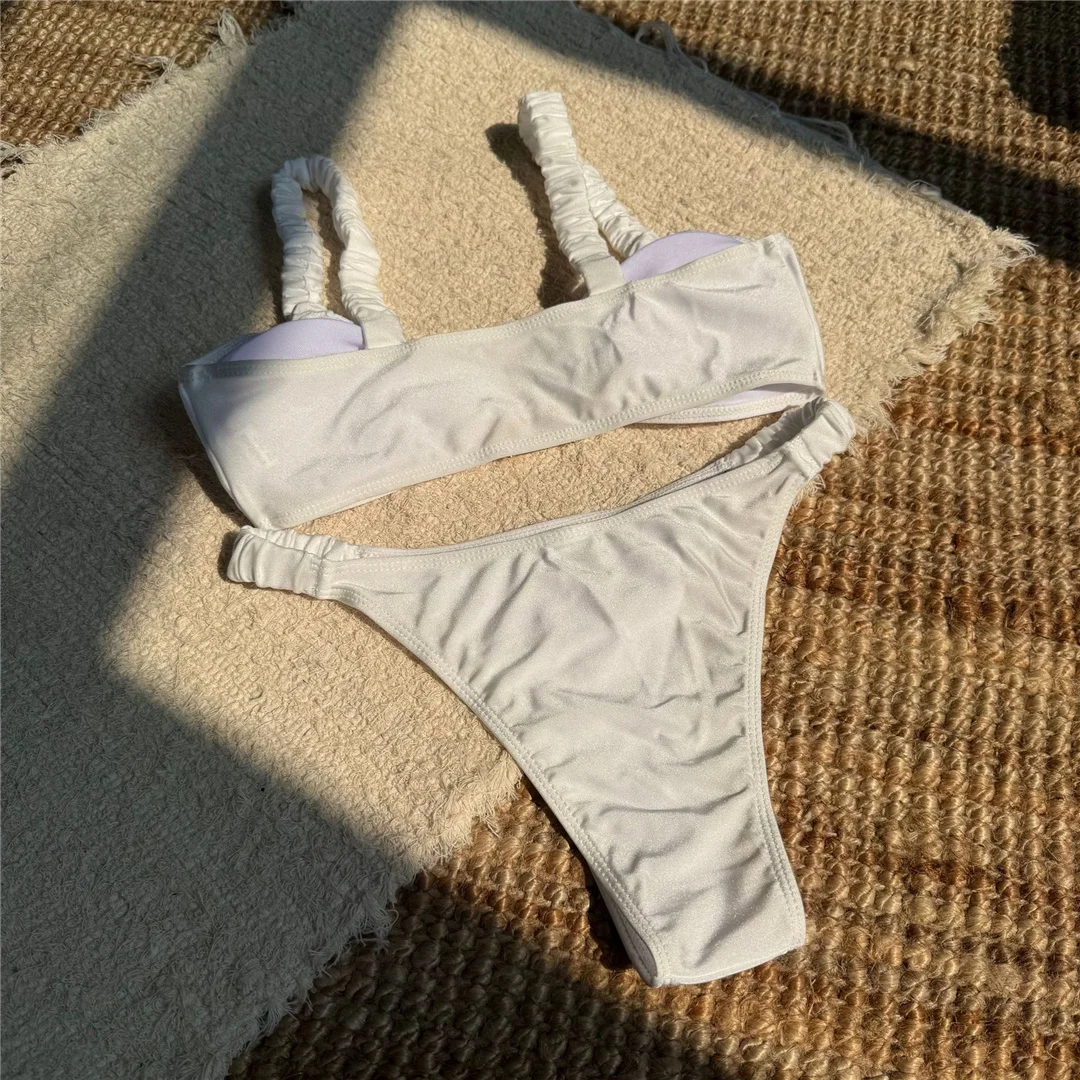 Sexy Bikini mit hohem Beinausschnitt und Metallstern, zweiteiliger Badeanzug für Damen, gepolsterter Badeanzug, Badebekleidung, Modell V7029. – Detail 17