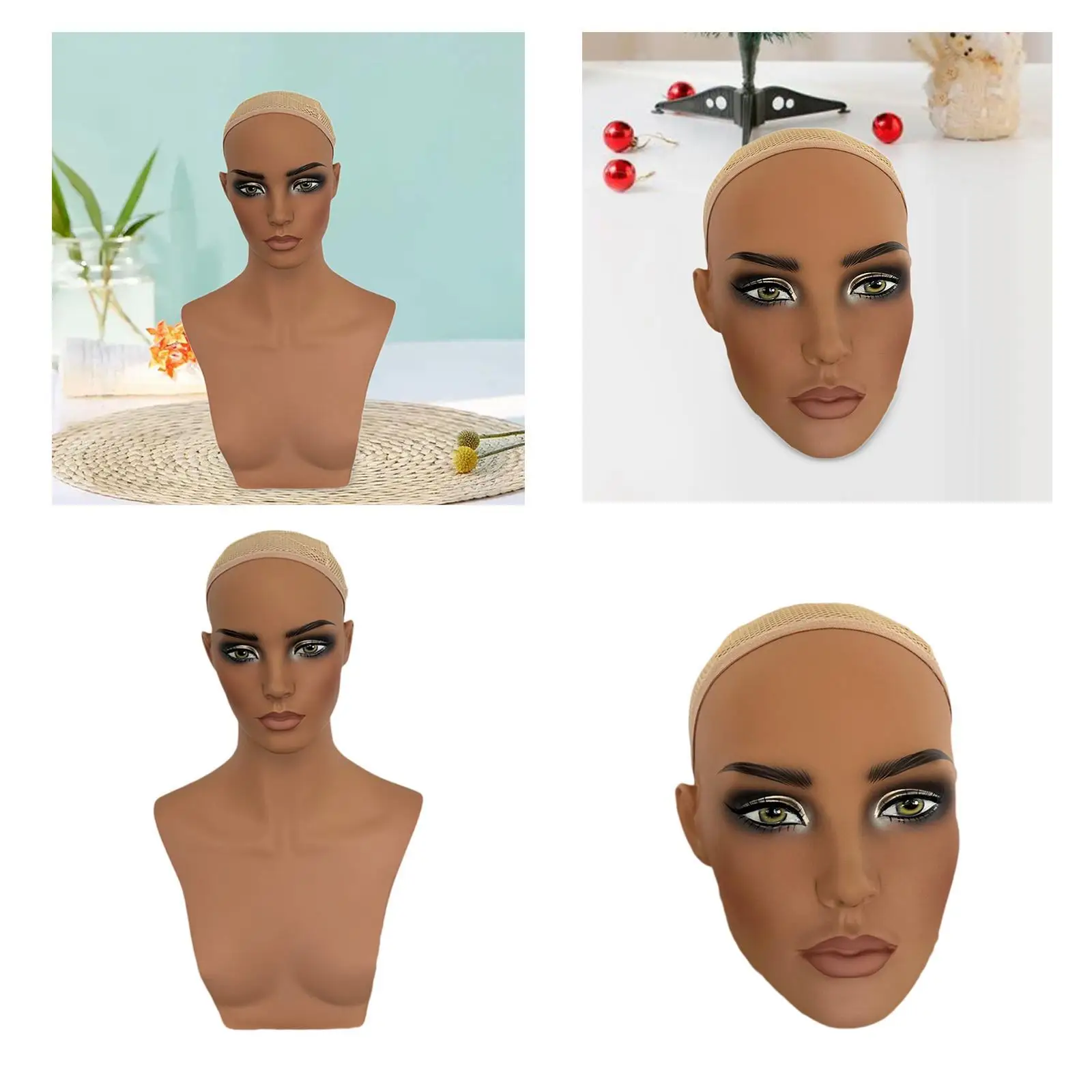 

Realistic Mannequin Head Wig Head PVC Professional Multifunctional Wig Showing