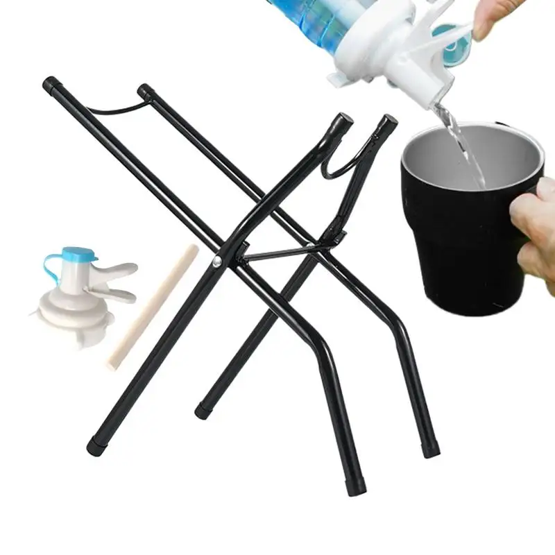 

Перевернутая стойка для воды в бутылках с носиком воды и лом, ведро для воды для кемпинга, кронштейн, складной держатель для бутылки с водой для кемпинга