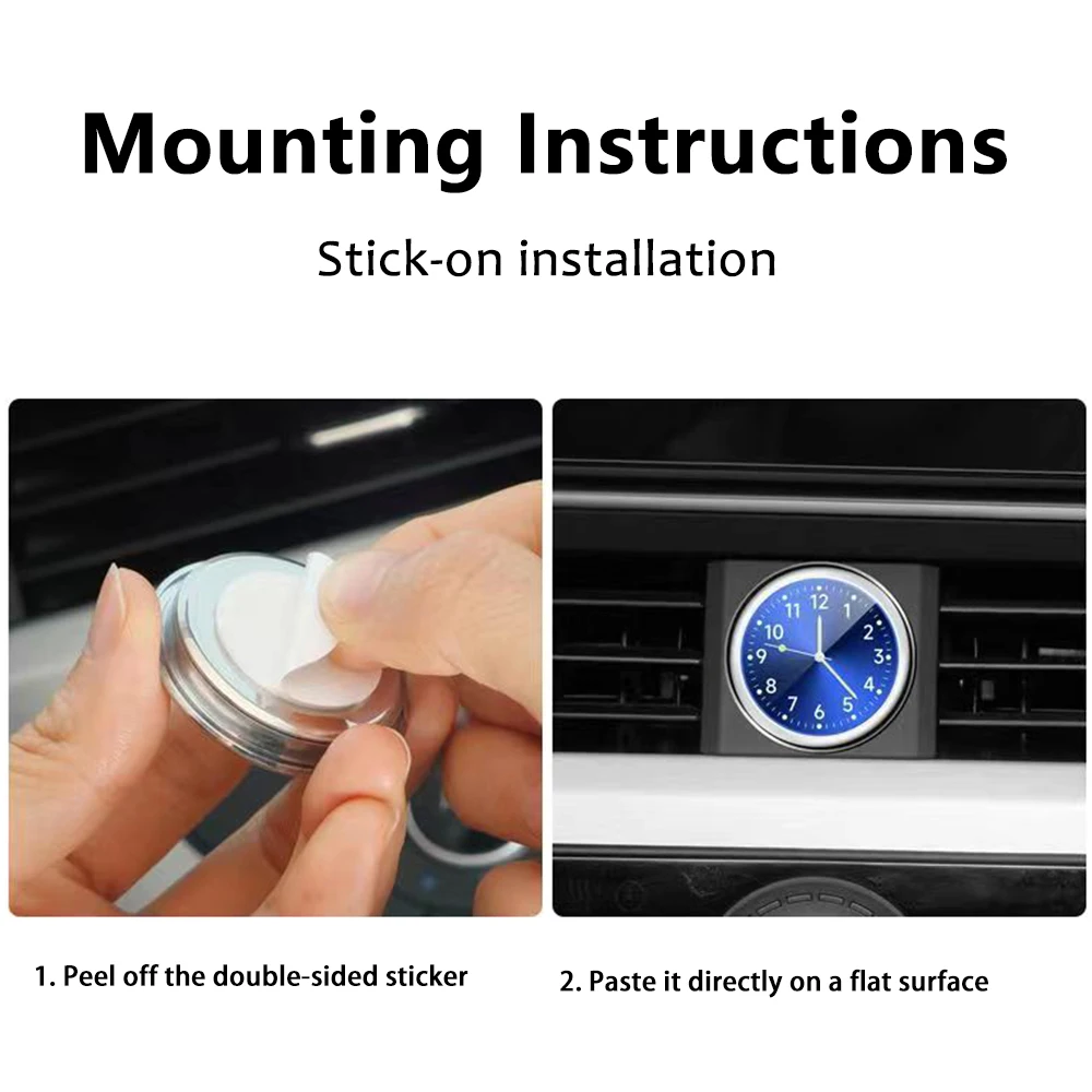 Mini Car Clock Luminous Automobiles Internal Stick-On Digital Watch Mechanics Quartz Clocks Auto Ornament Car Accessories Gifts