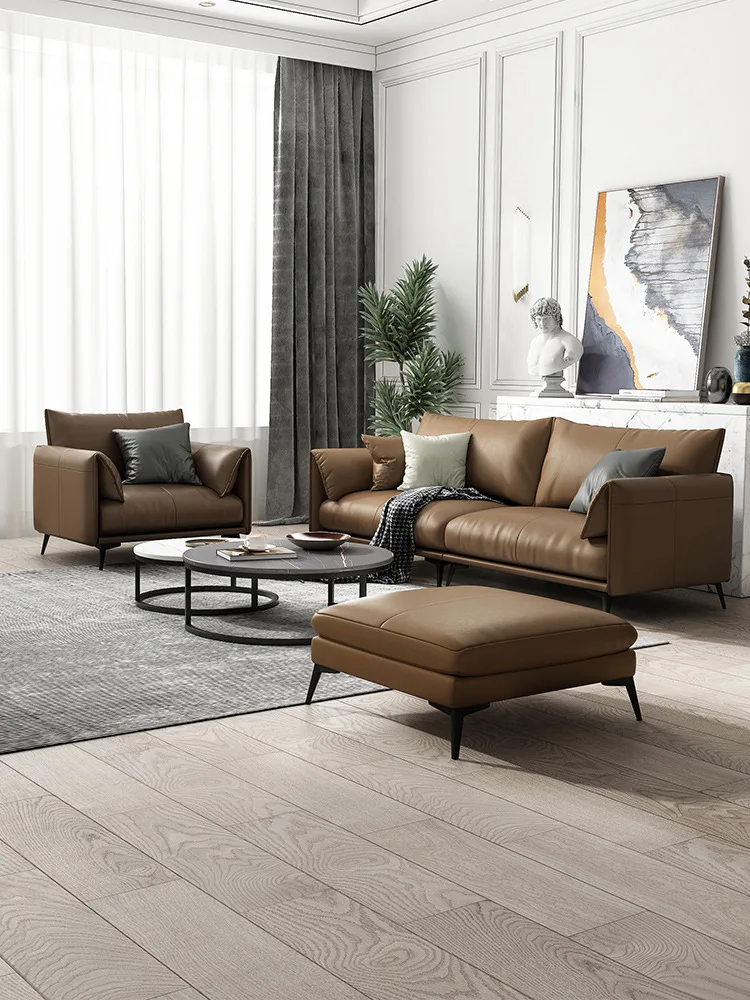 

Office sofa leather simple business reception room meeting area leisure sofa coffee table combination