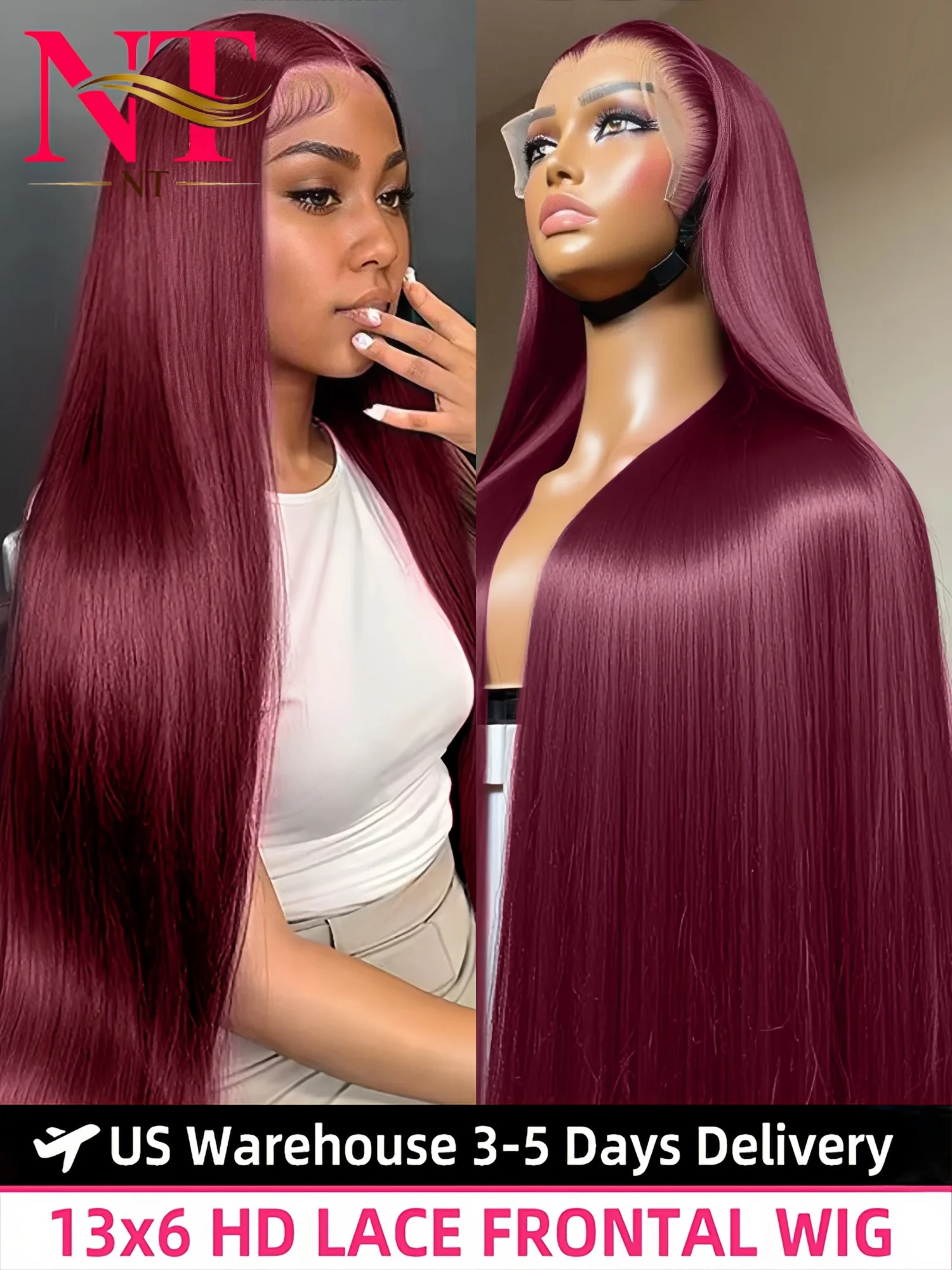 

99J Красный Бордовый Цветной Парик Фронта Шнурка Человеческих Волос 13X6 HD Прямой Парик Фронта Шнурка 250 Плотность Предварительно Сорванный Парик Человеческих Волос