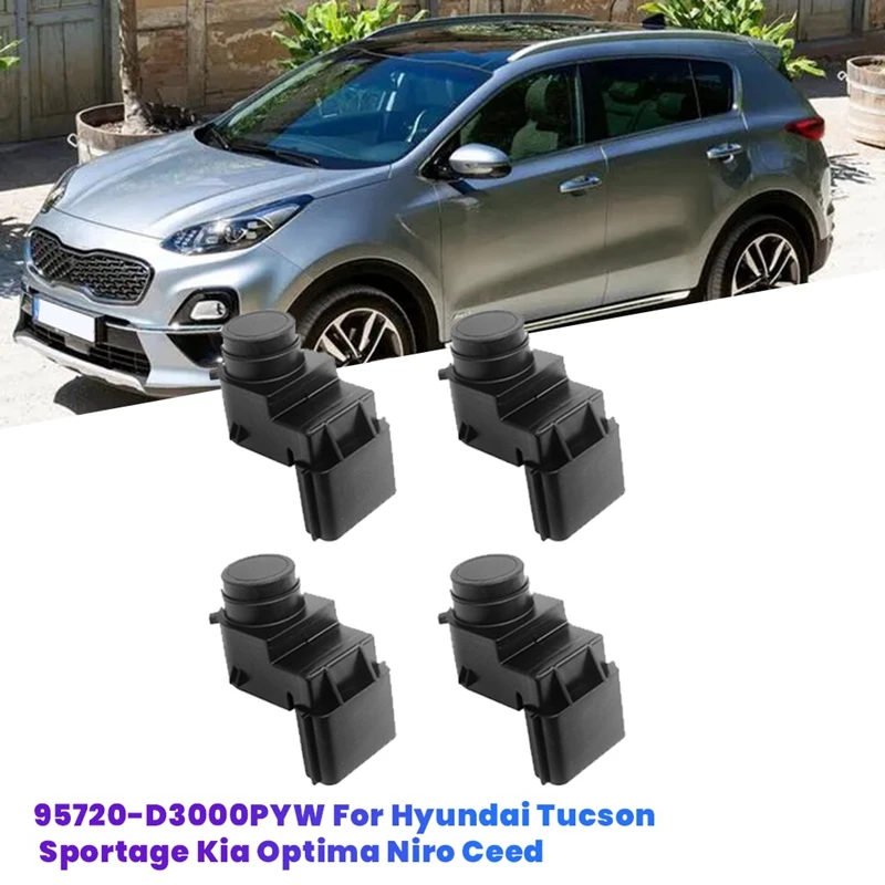 4PCS Radar PDC Parking Sensor 95720-D3000PYW For Hyundai Tucson Sportage Kia Optima Niro Ceed 95720-D9500 16072600049