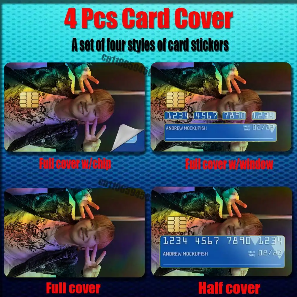 For Kang Daesung Credit Bank Sticker ID Access Card Cover Skin Rainbow Color Laser Stickers Film