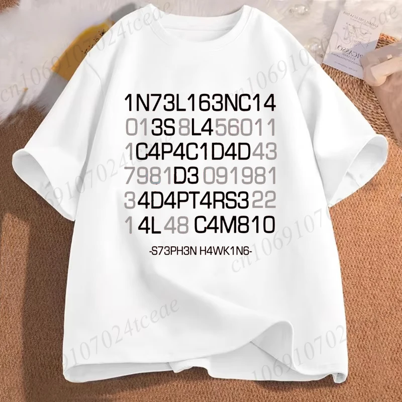 Camiseta divertida Inteligencia español Geek camisetas de gran tamaño Unisex la inteligencia es la capacidad de adaptarse a cambiar camisetas