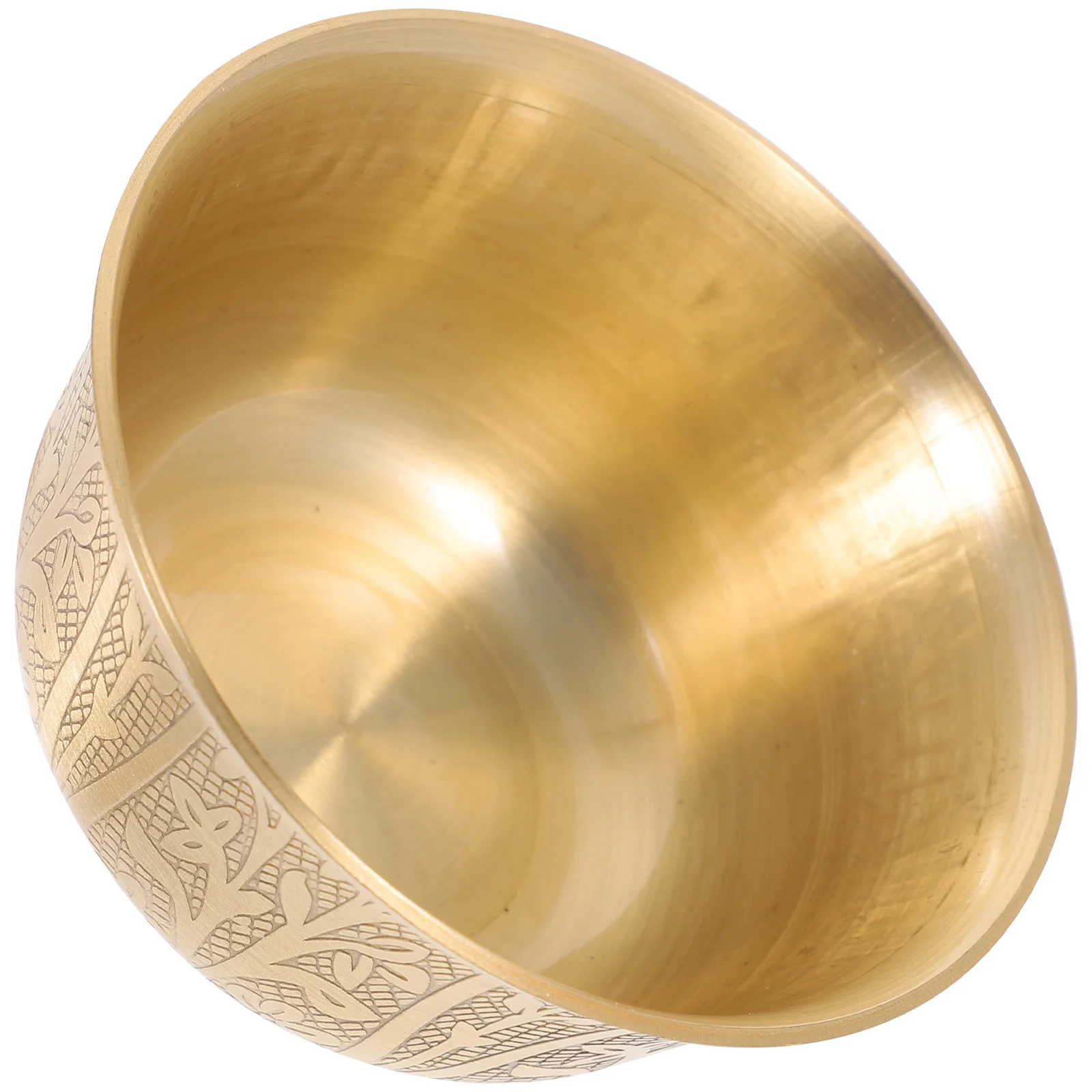 

Copper Bowl Golden Worship Bowls Smooth Temple Home Decor Pure Copper Carved Patterns Round Edge Small Medium Large Size