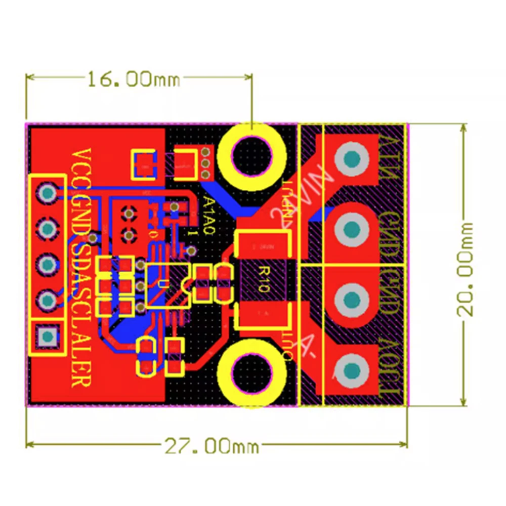 INA226 Current Voltage Monitoring Sensor Module IIC I2C Interface Bi-directional Zero-Drift Breakout Board for Arduino DC2.7-5.5