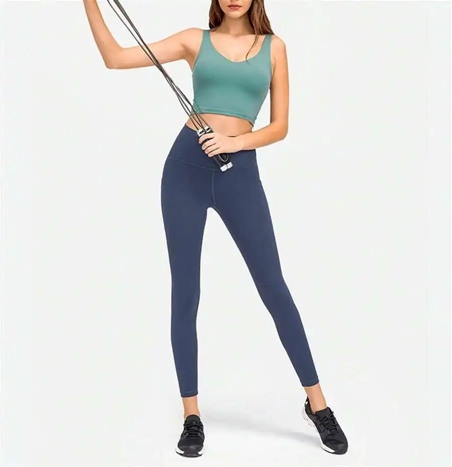 Women's Sports Vest Solid Color Wide Shoulder Strap Beauty Back No Underwire Yoga Underwear Fitness Bra