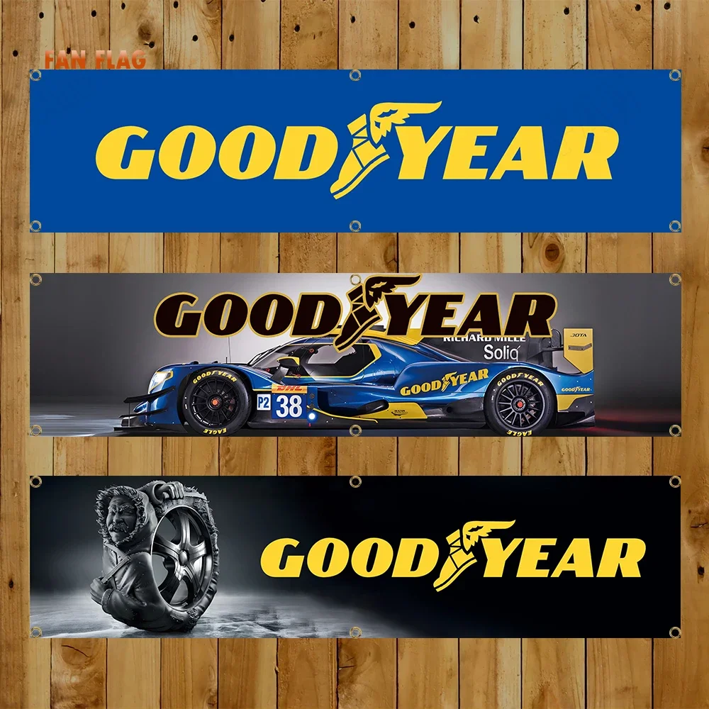 60x240cm Good Year Raceway Tires BANNER Tapestry Polyester Printed Flag Garage or Outdoor For Decoration