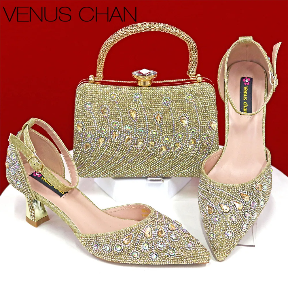 

Italian Design Wedding Party Shoes & Small Box Bag Comfortable Noble Thin Heels Sexy Single Shoes Breathable Women's