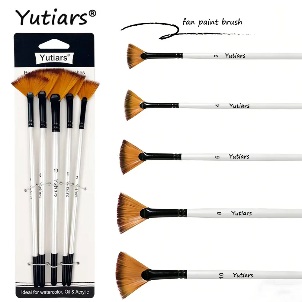 

5 шт. веерные кисти, масляные акриловые кисти, нейлоновые волосы, акварельные веерные кисти для рисования акриловой акварельной живописи