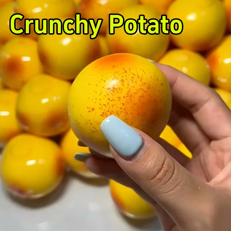 Crunchy Squishy Potato Stress Ball Fidget Toy Crispy Potato Handmade Squishy Squeeze Ball Adult Stress Relieving Toys Home Decor