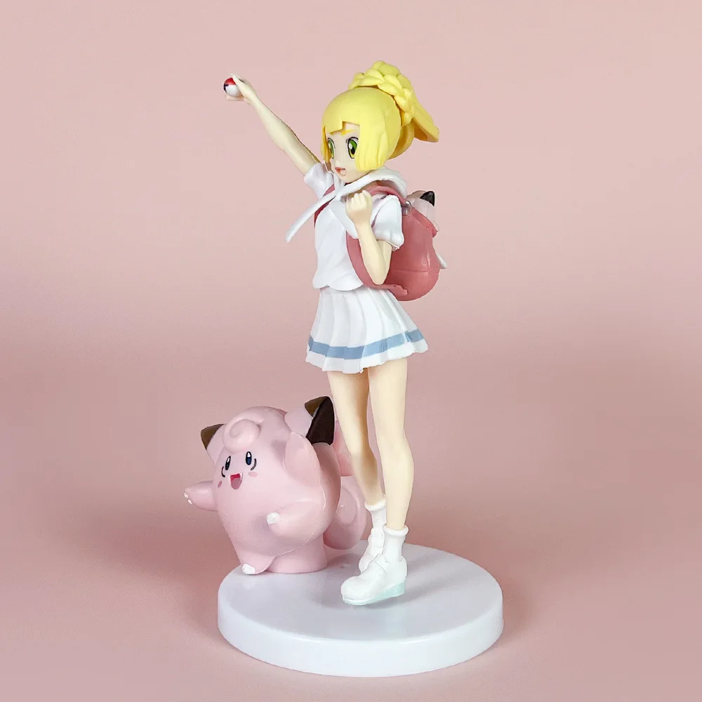 Figure Lillie  Clefairy Mew Misty and Psyduck and Togepi Steven Stone and Metagross PVC Action Model Collectible Toys