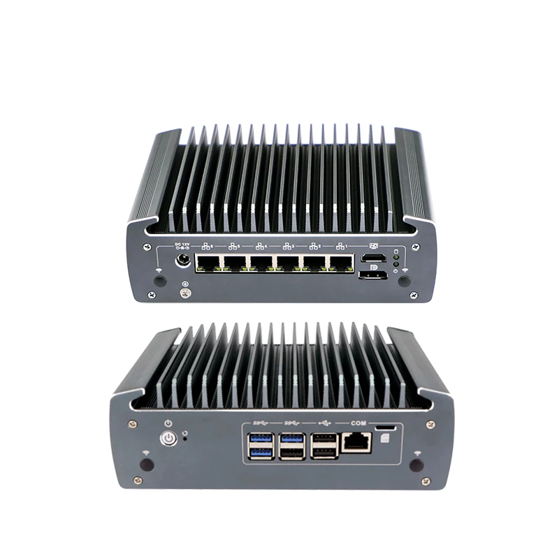 10e generatie Core i3 10110U Fanless Mini PC 6 * Intel 2.5G LAN DP HD-poorten Netwerk Gateway Zacht Micro Firewall-apparaat met POE