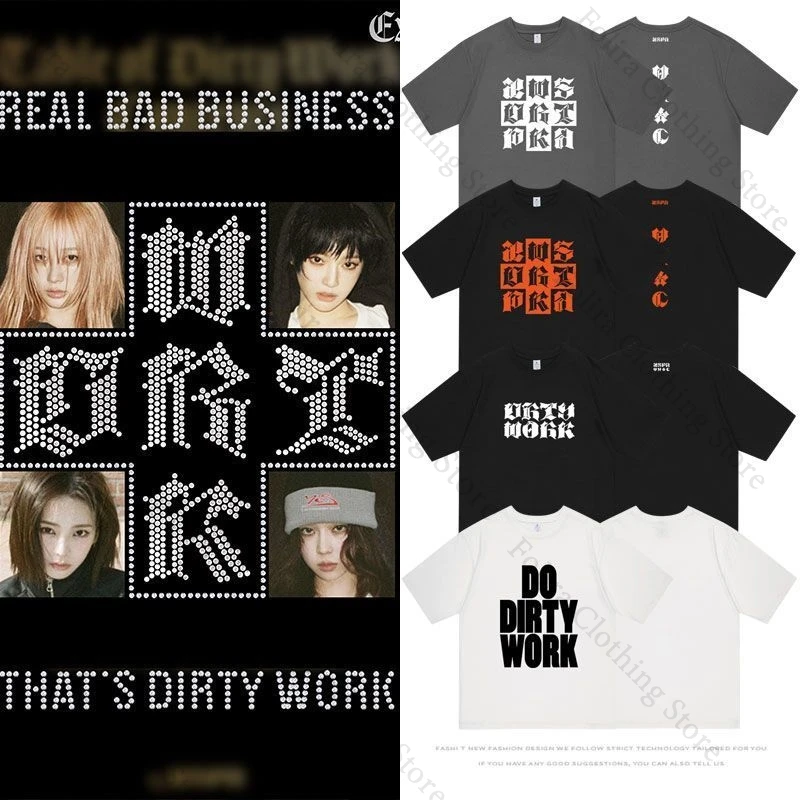 

Kpop Album DirtyWork Series Print T-shirt Women's T-shirt Streetwear Short Sleeve Tee Summer Tops Casual Woman Clothing