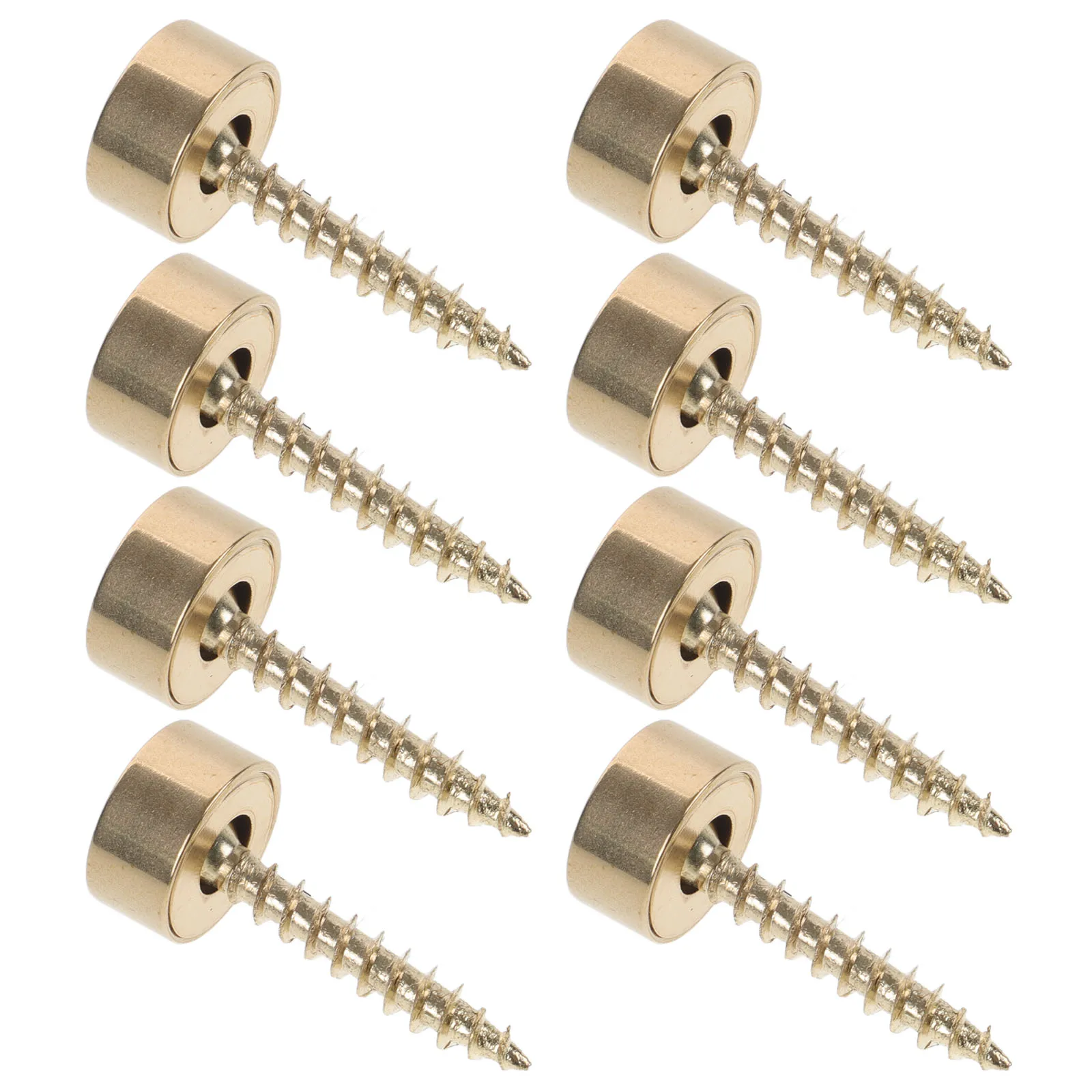 

8pcs Copper Decorative Caps Self-Tapping Curved Metal Covers for Home Furniture Renovation Mirror Screws Wall Mounting