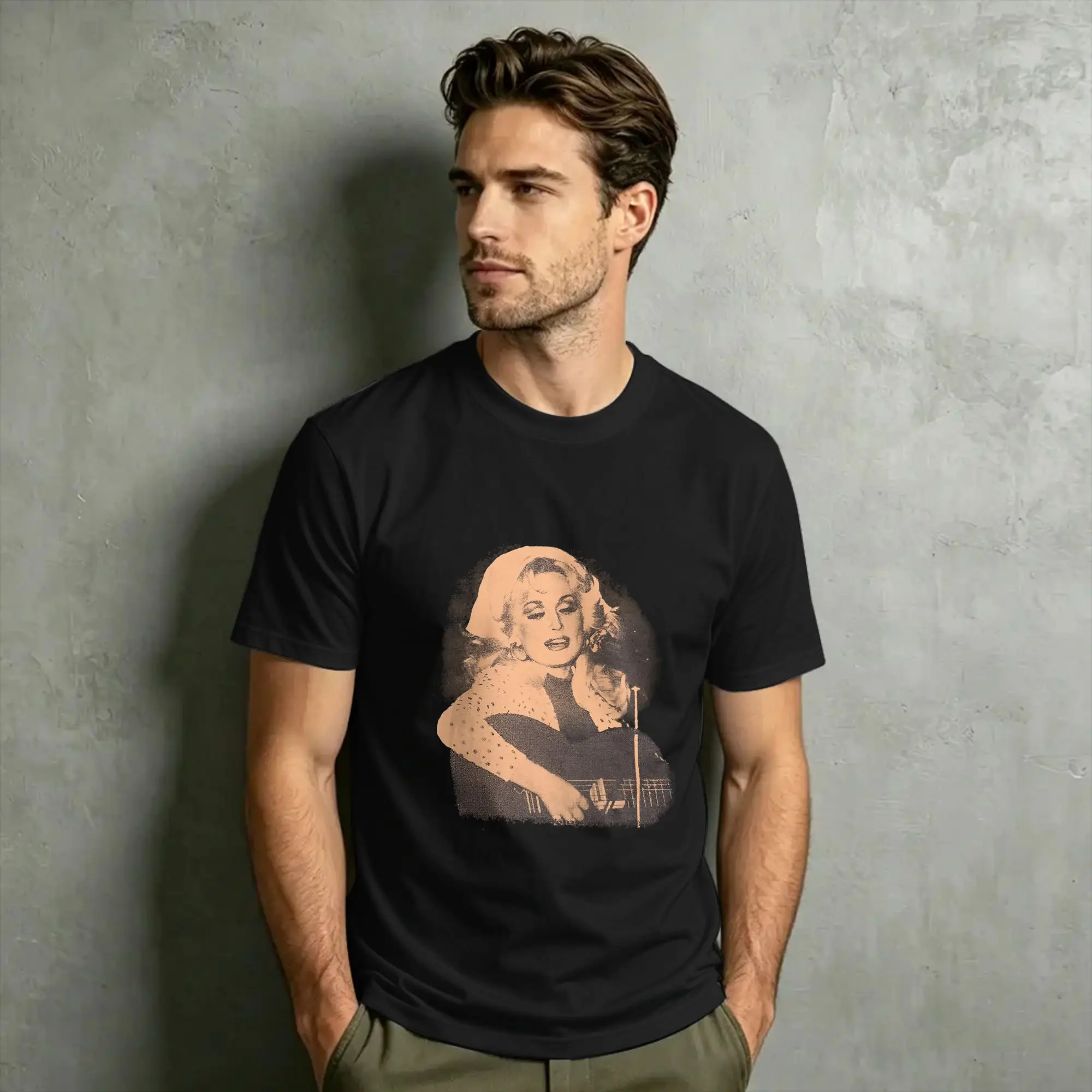 Dolly Parton T Shirts for Men Cotton Novelty T-Shirts O Neck  Tees Short Sleeve Tops Gift Idea