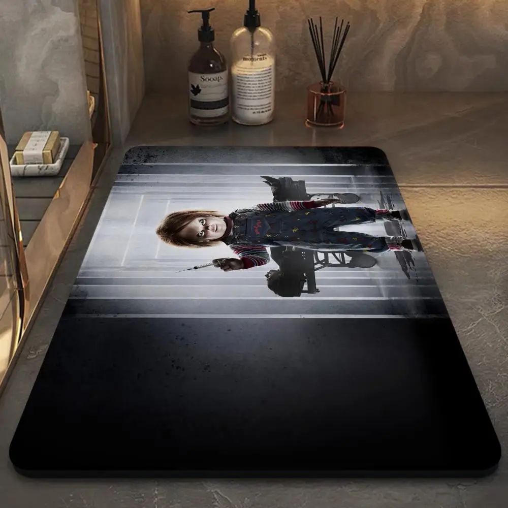 Horror Doll Chucky Floor Mat Bathroom Mat Kids Room Bedroom Decoration Balcony Anti-Slip Doormat Living Room Welcome Rug