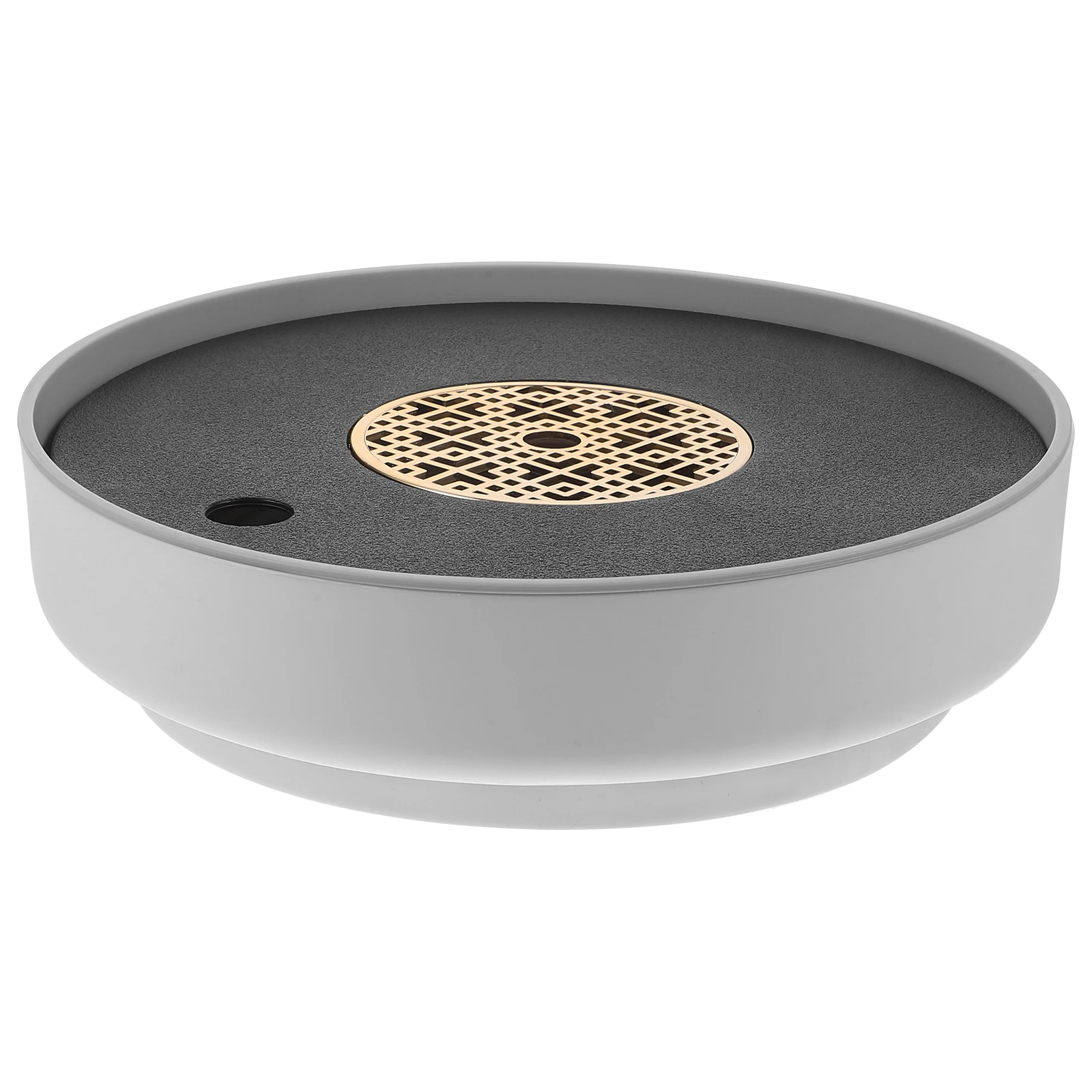 

Rotating Tea Tray 26cm Diameter Plastic Round Teacup Tray Double Layer Draining Home Office Use Anti Scald Design Kitchen