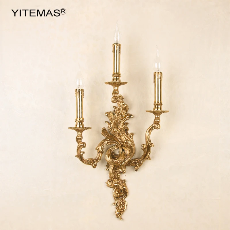 Copper Wall Lamp Luxury Gold Wall Sconce For Church Villa Hotel Lobby Wall Lights Noble Unique Sconce Wall Lighting Fixtures