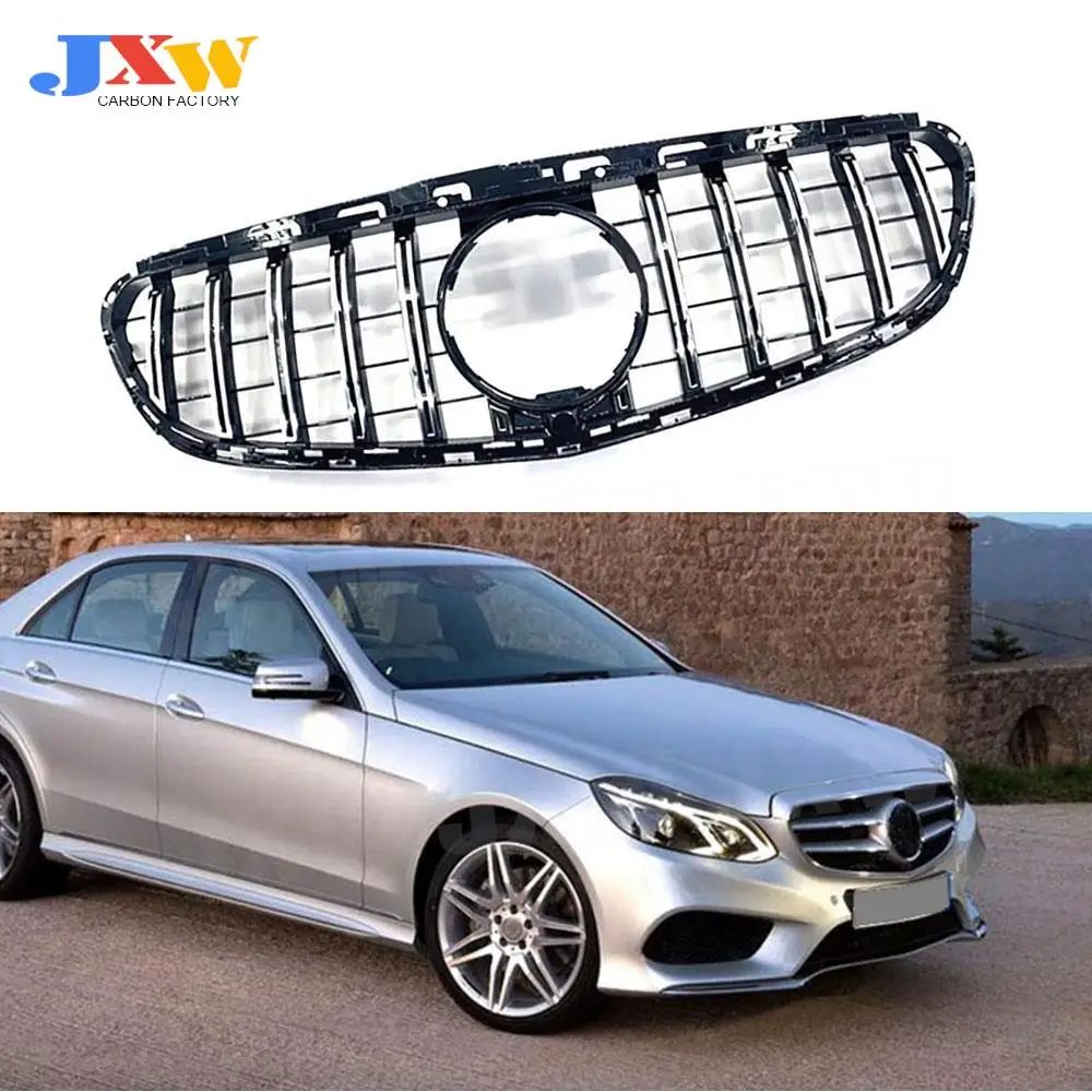 

ABS Front Bumper Grill Decoration for Benz E Class W212 E250 E300 2013 2014 2015 Car Accessories Replacement Black Silver