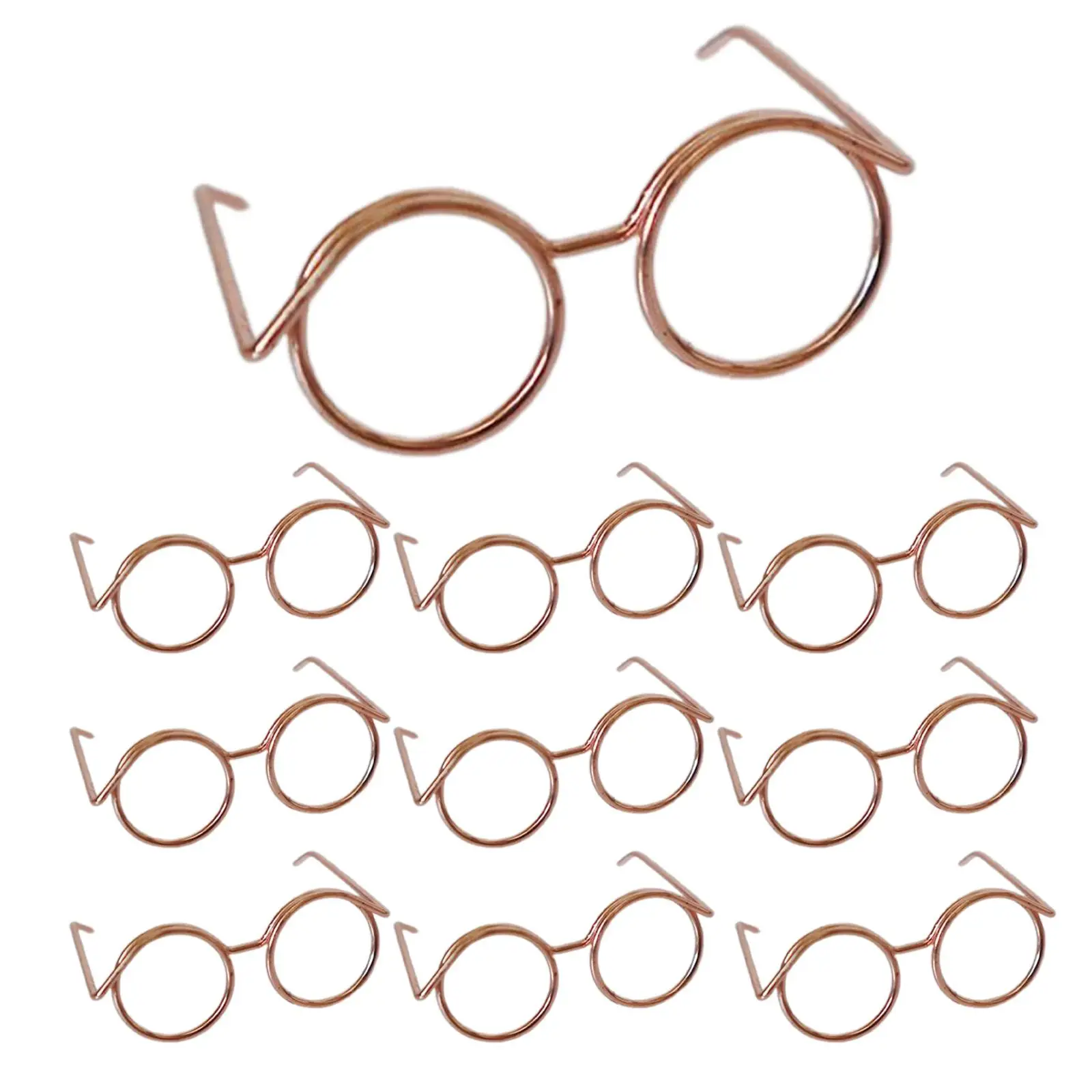 10 Pieces DIY Doll Glasses Crafts Sunglasses Classic DIY Crafts Wire Glasses Frame Figures Doll Glasses for Dolls Cosplay Pets