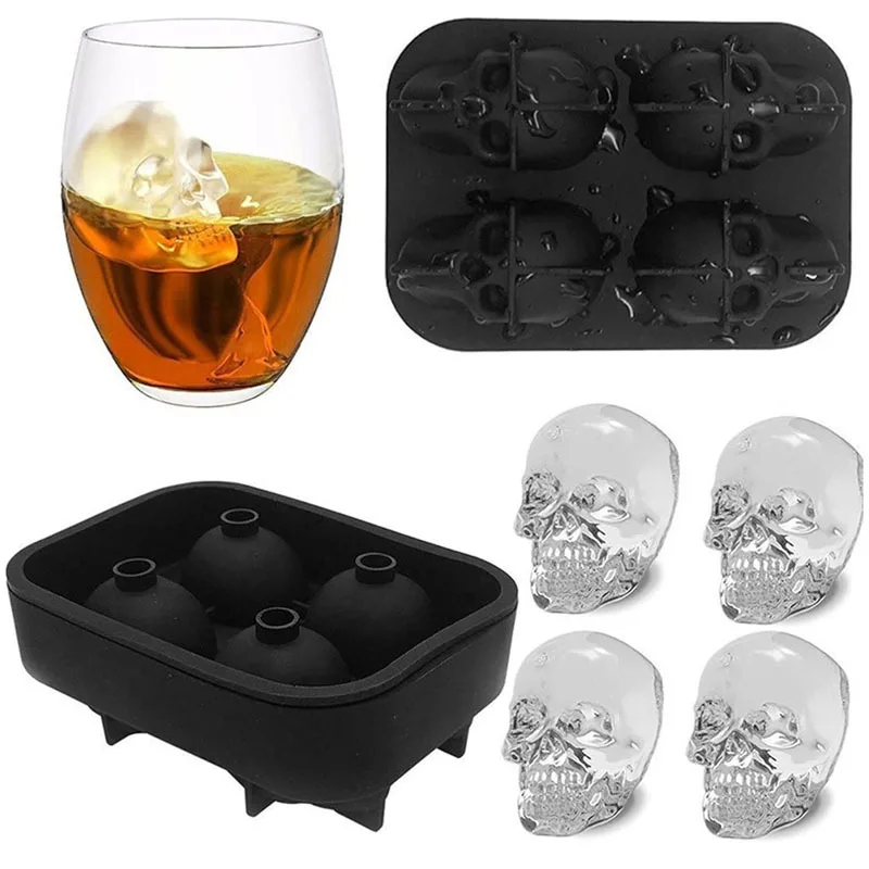 

Skull Ice Cube Tray Mold Silicone Grid Ice Cream Mold Popsicle Making Chocolate Mould Summer DIY Drink Cool Tea Milk Whiskey