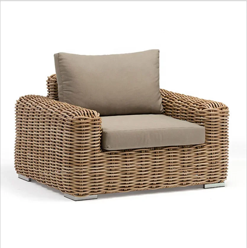 Applicable to Outdoor Aluminum Vine Balcony Sofa Courtyard Leisure Vine Weaving Table and Chair Four Piece Set Combination Outdo