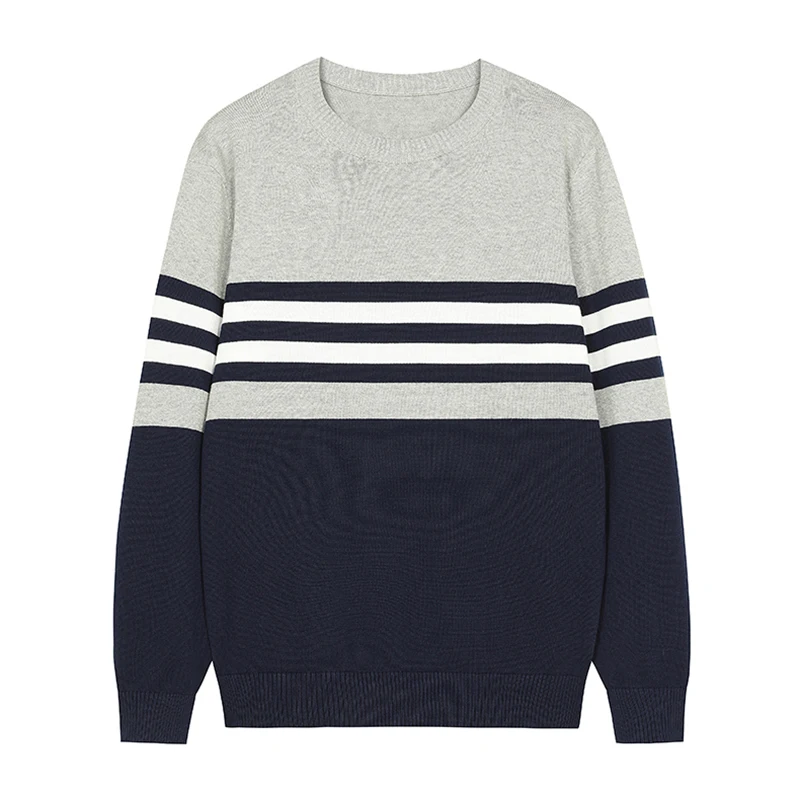 Maglione lavorato a maglia a righe da uomo in cotone Pullover casual Girocollo di moda coreana Nuovi maglioni autunno inverno Capispalla alta