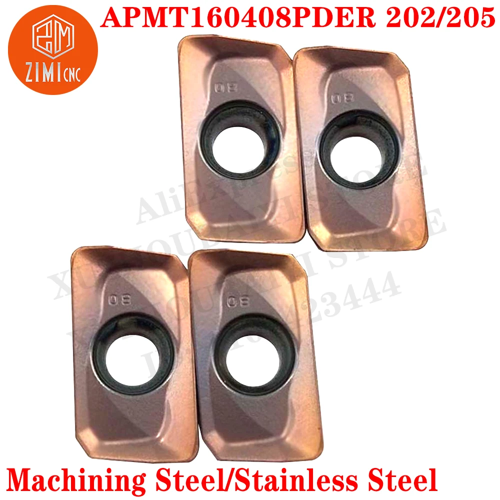 APMT160408PDER 202 APMT160408PDER 205 إدراجات طحن كربيد تحول إدراج APMT 160408 PDER APMT1604 APMT 1604 PDER CNC مخرطة أداة قطع الطحن المفهرسة