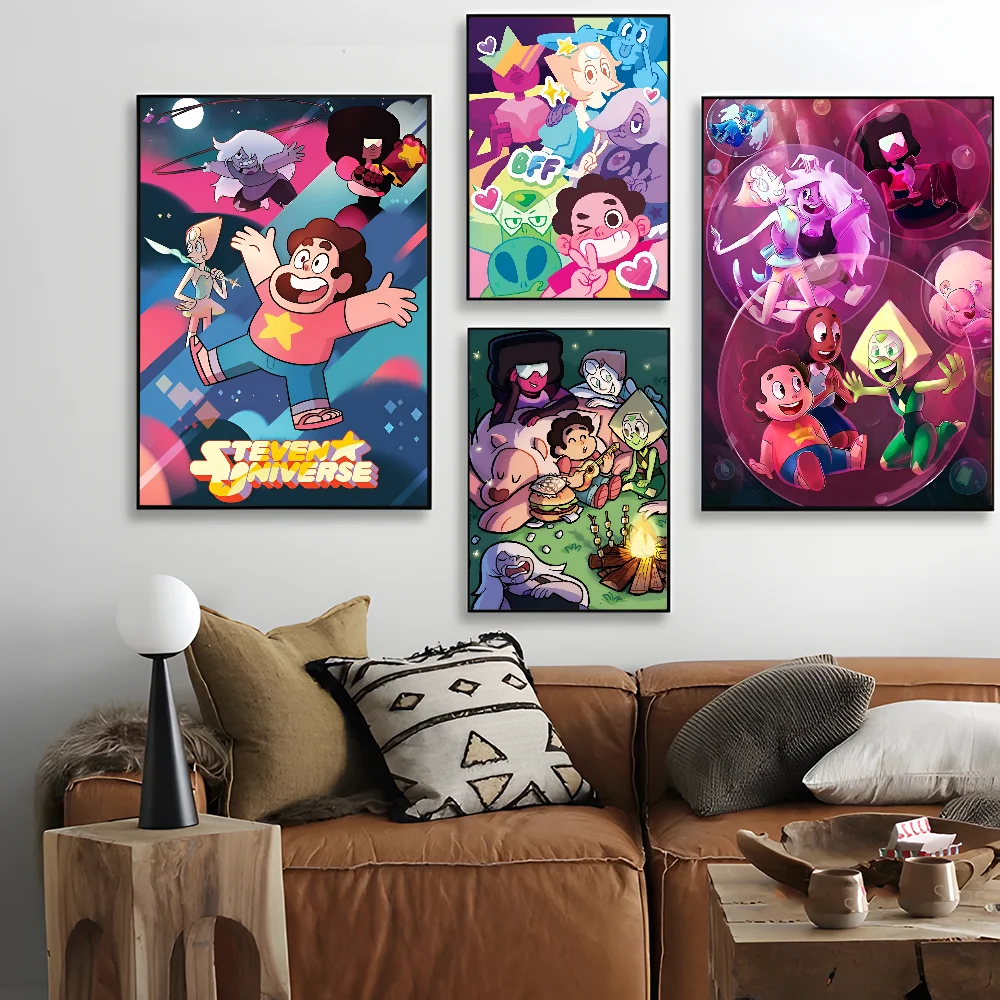 Steven Universe Classic Anime  Anime Posters Sticky Waterproof Paper Sticker Coffee House Bar Kawaii Room Decor