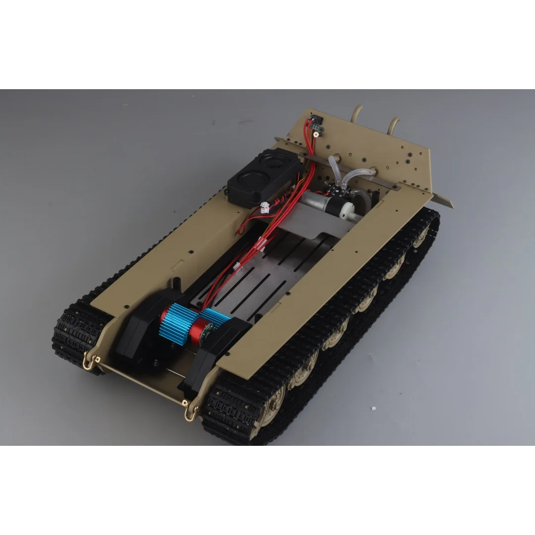 

Цельнометаллическое радиоуправляемое шасси King Tiger 1:16 для длинных радиоуправляемых баков DIY Heng со стальной коробкой передач 390, дымовой блок с матовым двигателем