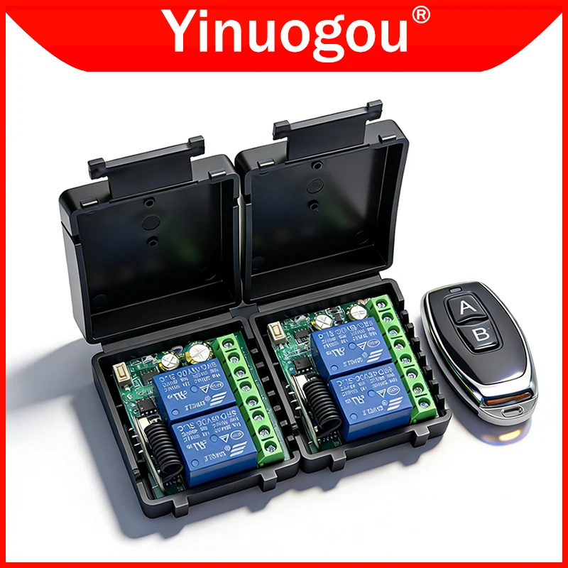 433MHz Remote Control 6-30V 85-250V 12V 24V Relay Receiver for Universal Garage Door Light LED Fanner Motor Signal transmission
