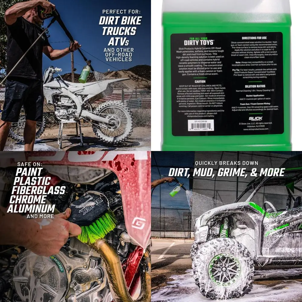 

Hybrid Ceramic Off-Road Wash - Extra Thick Super Concentrated Cleaning Solution for Dirt Bike, UTV, Side x Side, Truck, Offroad