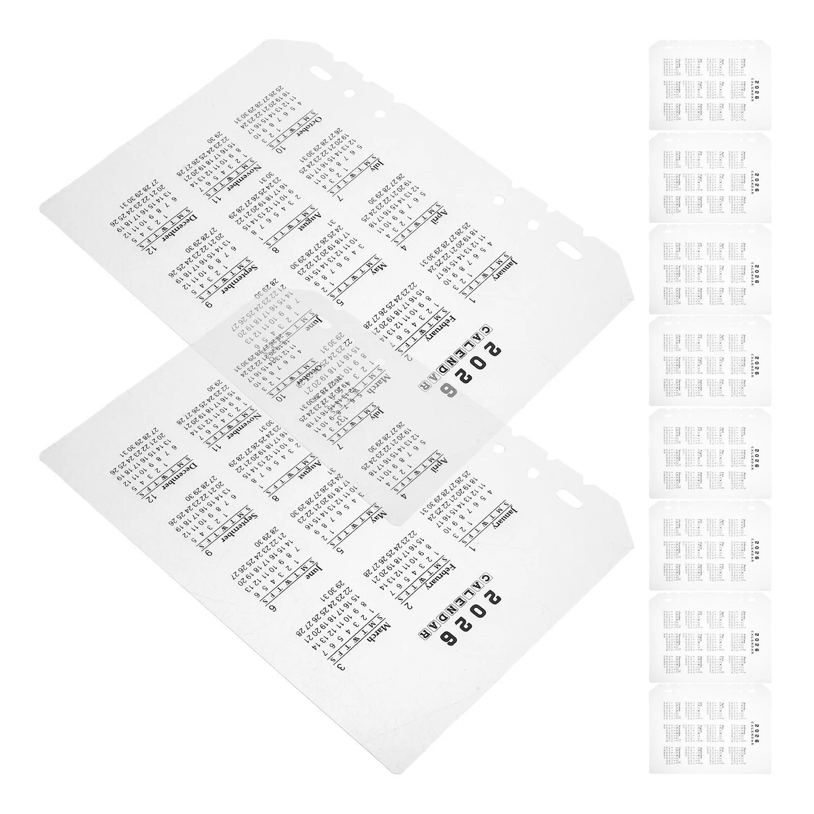 

12Pcs A5 Transparent Calendar Dividers 2026 Frosted PP Material Detachable Separator for Loose Leaf Planner Binder Inserts
