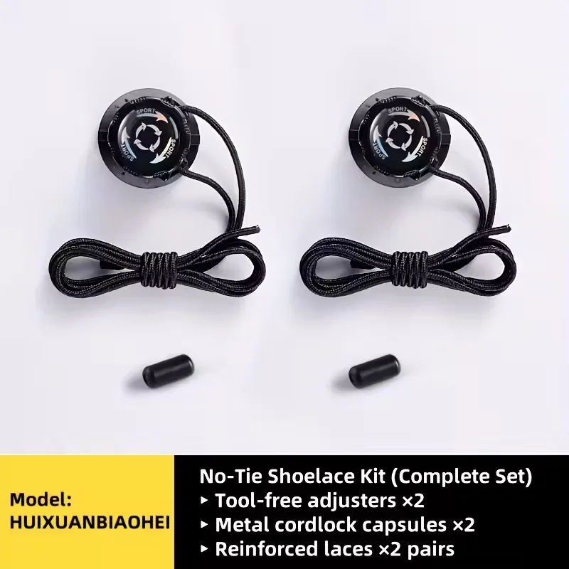 6pcs Set/1 Pair No-Tie Shoe Locks - Rotating Buckles for Sports and Outdoor Shoes - Unisex Quick-Adjust Design - Pre-Installed
