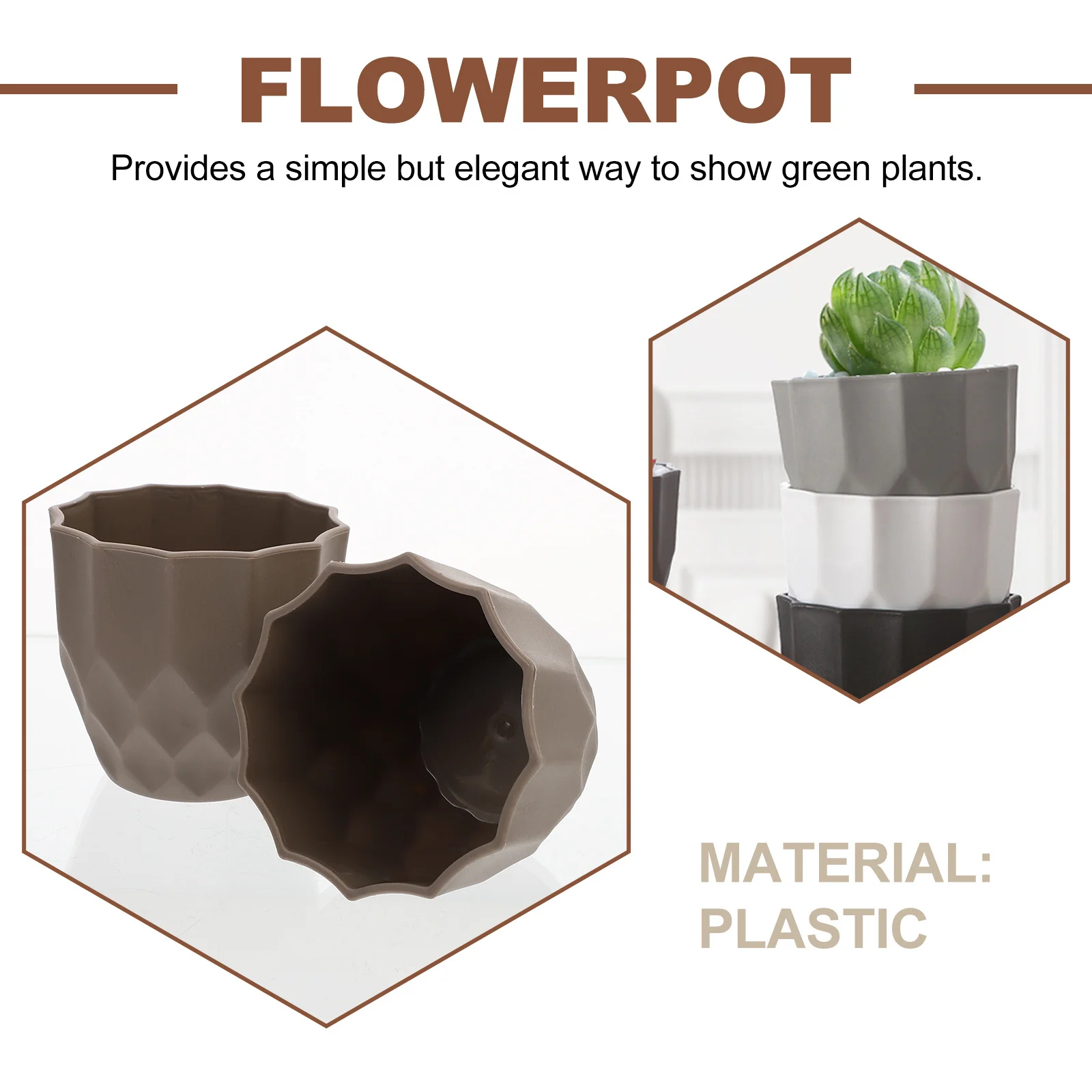 

10 Pcs Flower Pot Frosted Succulents Flowerpot Decorative Planter Coffee Delicate Bonsai Plastic