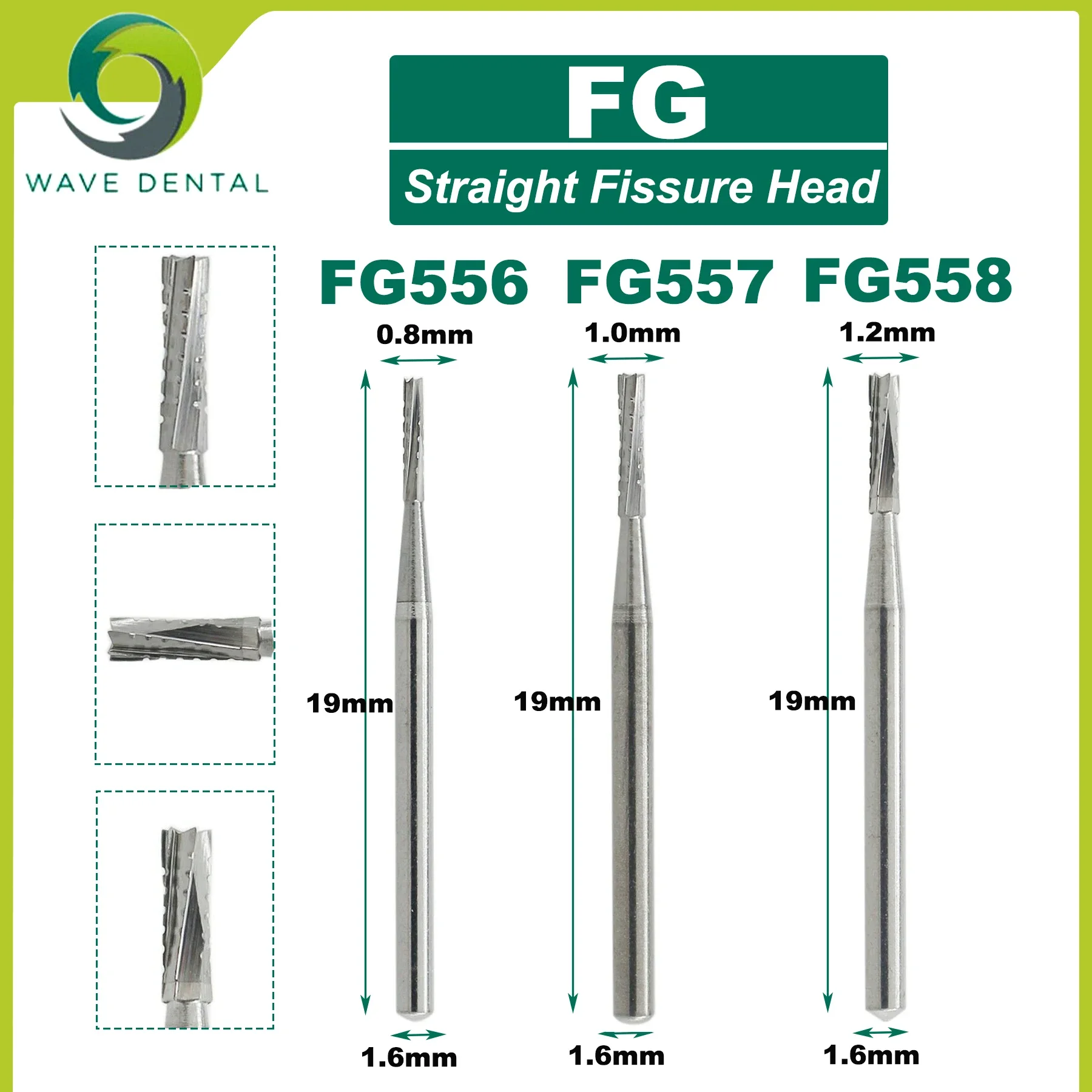 WAVE Dental Burs Dentistry Drills Dental Tungsten Carbide Burs FG Bur For High Speed Handpiece Dentist Tools 5Pcs/Pack