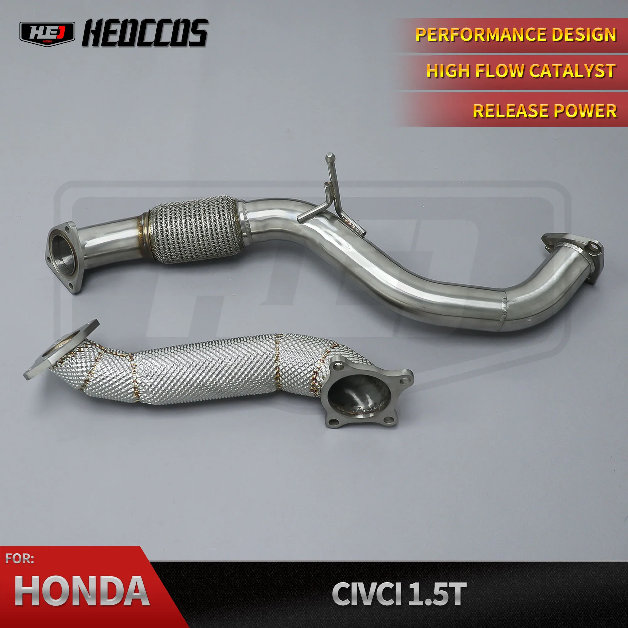

HEO Performance Exhaust Downpipe With Heat Shield for Honda 10Th Gen Civic 1.5T Si 2016-2021 Exhaust Pipes