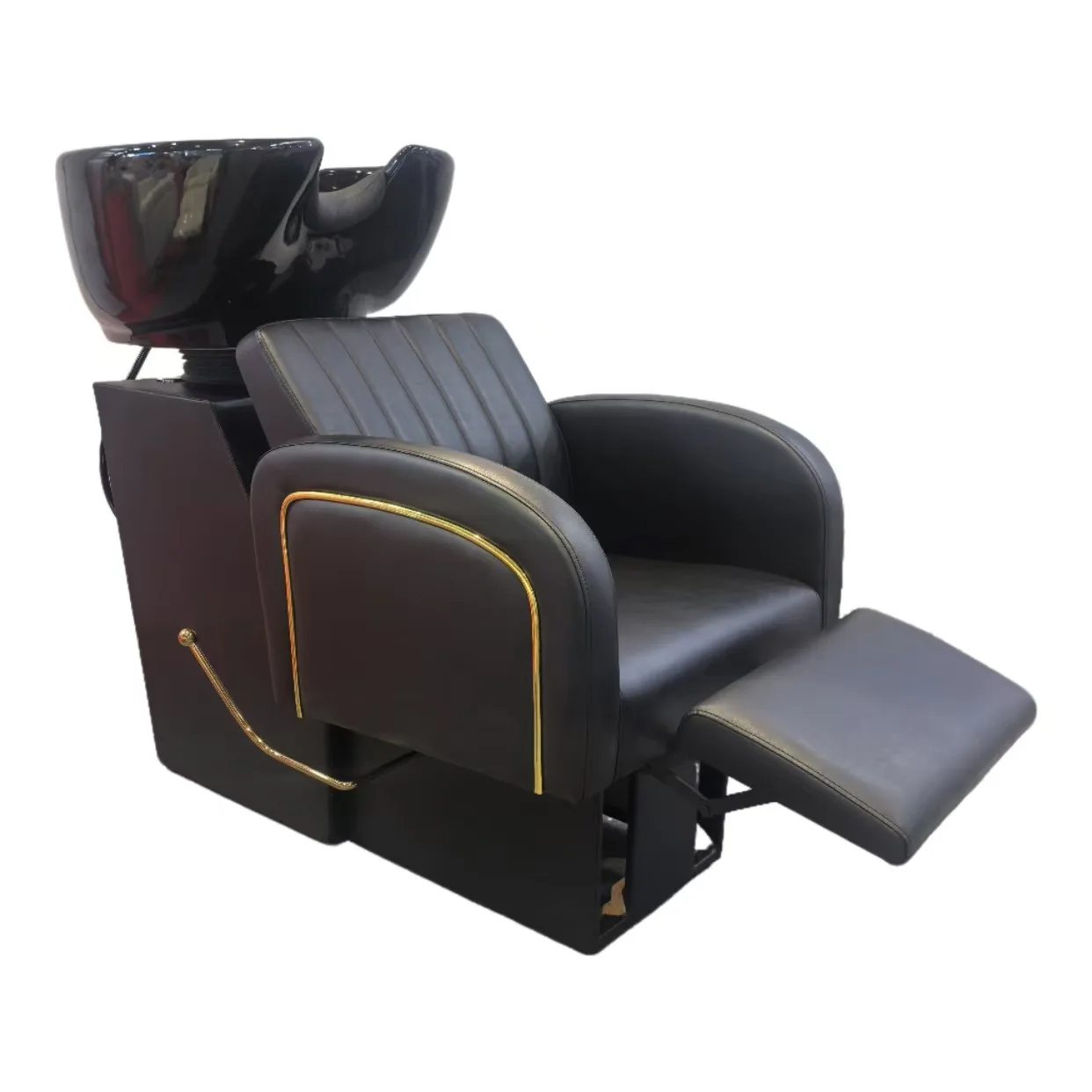 Ceramic Basin Semi-lying Shampoo Bed Adjustable Leg Block Shampoo Bed For Hairdressing And Beauty