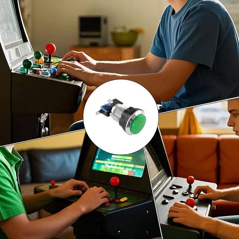 Arcade Machine Game Console Push Button Small Round Button For Arcade Machine Fall-Resistant Game Supplies For Adults Boys And