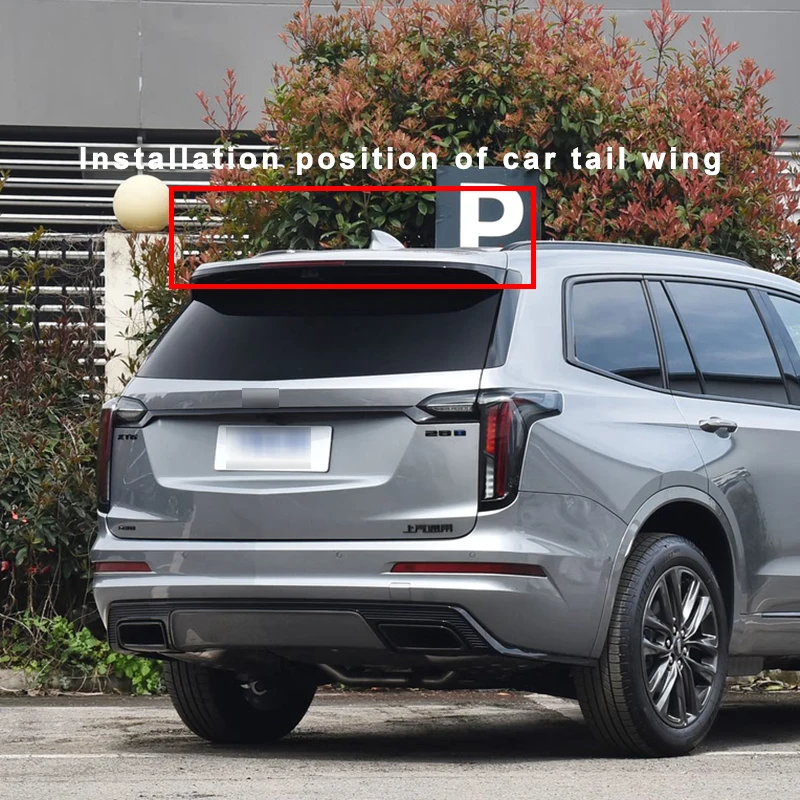 

New ABS Plastic Gloss Black Rear Trunk Wing Lip Spoiler Car Styling Exterior Decoration Accessories For Cadillac XT6 2019-2023