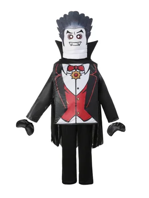 Kids Block Figure Vampire Costume Set with 3D Cartoon Head Mask & Cape